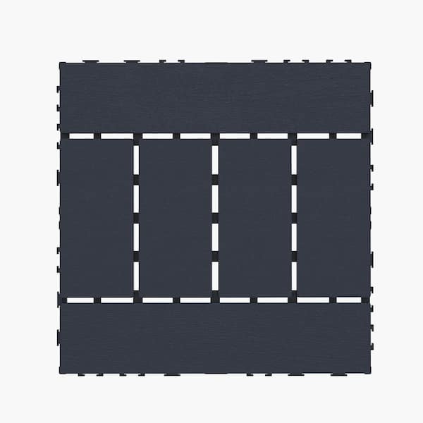 YOFE 1 ft. x 1 ft. All-Weather Outdoor Plastic Interlocking Deck Tiles, Garage Floor Tiles in Gray Pattern 5 (44 Per Case)