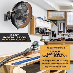 Wall Mount Fan Indoor or Outdoor Matte Black 18 in. 3-Speed High Velocity Max. 5400 CFM Wall Fan