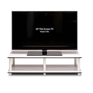 Just No Tools 42 in. White Particle Board TV Stand Fits TVs Up to 40 in. with Open Storage
