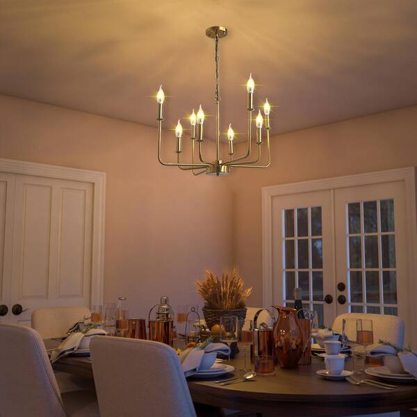 8Light Modern Gold Candlestick Island Chandelier Light Fixture Hanging