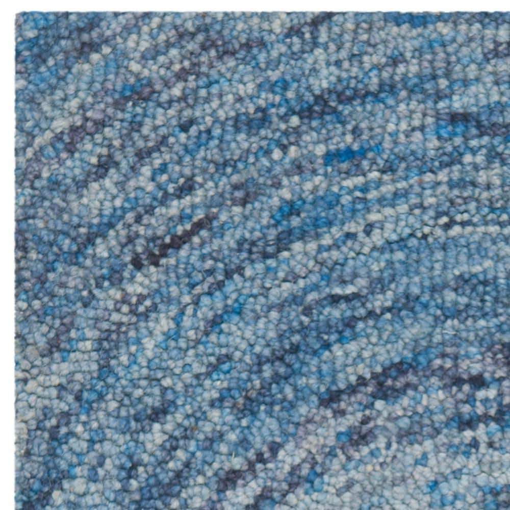 Hand-Tufted Dark Blue and Multi Wool Accent Rug, 2' x 3'