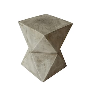 Bryleigh Light Gray Lightweight Concrete Outdoor Patio Accent Table