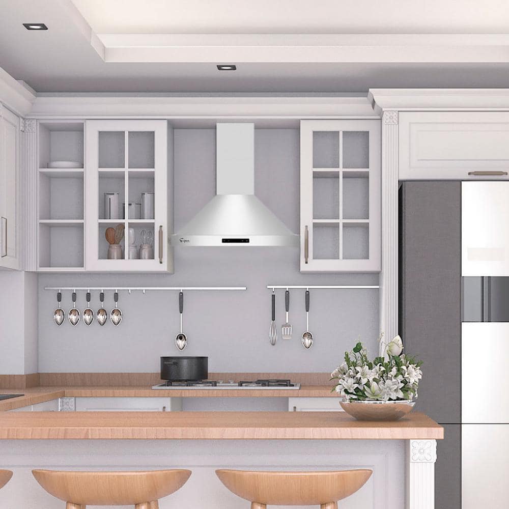 36" Stainless Steel Wall Mount Range Hood with Touch Controls