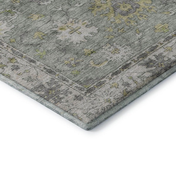 Mayfield Premium Machine Washable Abstract AMF2052 Sage 3 ft. x 4 ft. Area Rug