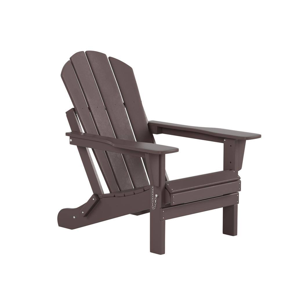 Dark Brown HDPE 4-Piece Outdoor Adirondack Seating Set