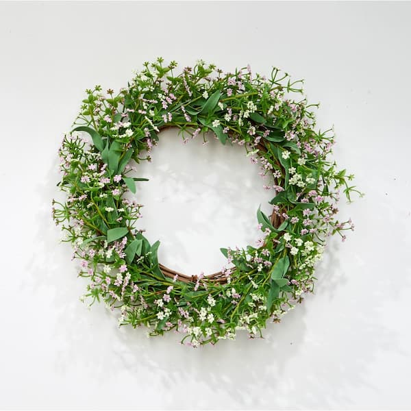 Unbranded 18 in. Artificial Queen Anne Lace Wreath