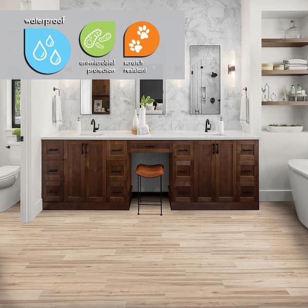 Sage Street Oak 22 MIL x 7.4 in. W x 47.8 in. L Waterproof Click Lock Luxury Vinyl Plank Flooring (19.8 sqft/case)