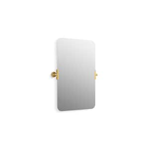 Castia By Studio McGee 20 in. W x 30 in. H Rectangular Framed Wall Mount Bathroom Vanity Mirror in Brushed Moderne Brass