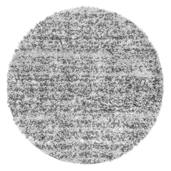 Contemporary Brooke Shag Gray 8 ft. x 8 ft. Round Indoor Area Rug