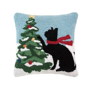 LEVTEX HOME Meowy Christmas Multi-Color Holiday Cats Print 12 in. x 24 in.  Throw Pillow L58590P-B - The Home Depot