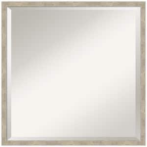 Imprint Pewter 21 in. x 21 in. Beveled Modern Sq. Wood Framed Wall Mirror in Silver