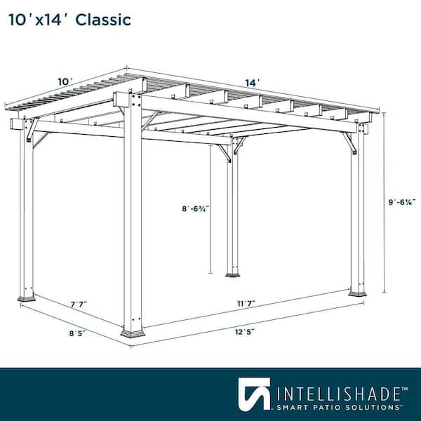 10 ft. x 14 ft. White Aluminum Classic Pergola