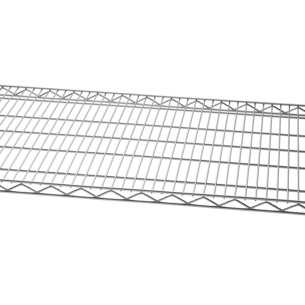 Adjustable Silver Steel 4-Tier Wire Shelving Unit with Wheels