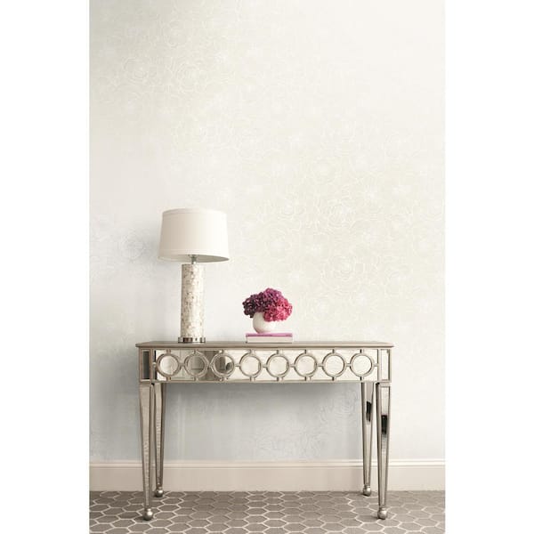 Jardine Graphic Floral Metallic Pearl Paper Strippable Roll (Covers 60.75 sq. ft.)