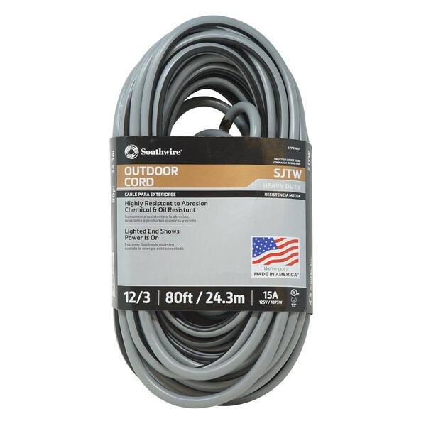 Sjtw Outdoor Heavy Duty Extension Cord, Home Depot Outdoor Extension Cords Black