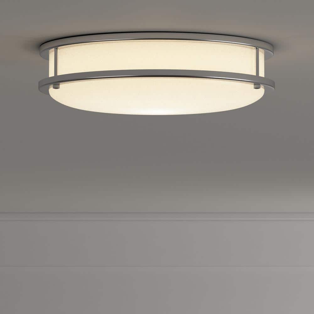14" Brushed Nickel LED Energy Star Drum Flush Mount Light