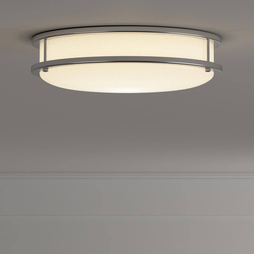 16 in. Contemporary Brushed Nickel Selectable CCT Integrated LED Flush Mount for Kitchens price history on PriceWatchPro