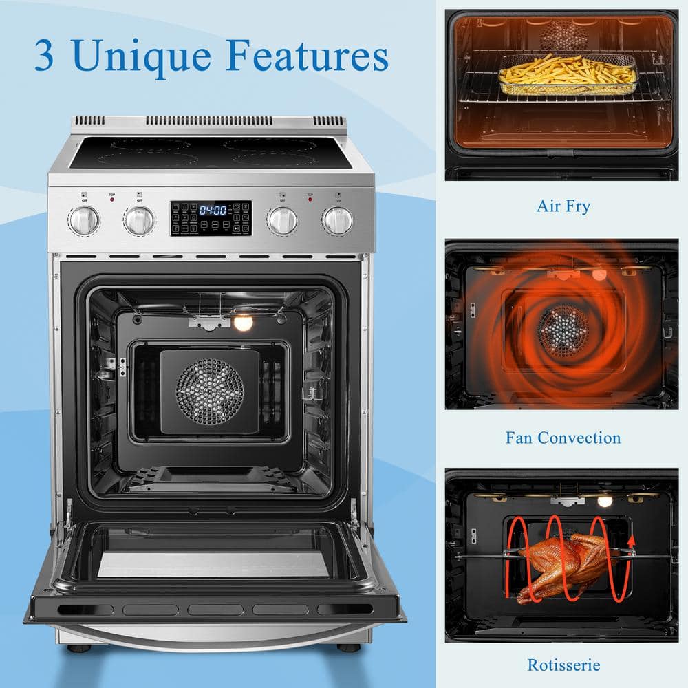Lanbo 24 Inch Stainless Steel Freestanding Electric Range with Convection Oven