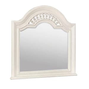 Large Arch Antique White Antiqued Beveled Glass Classic Mirror (46.25 in. H x 2.75 in. W)