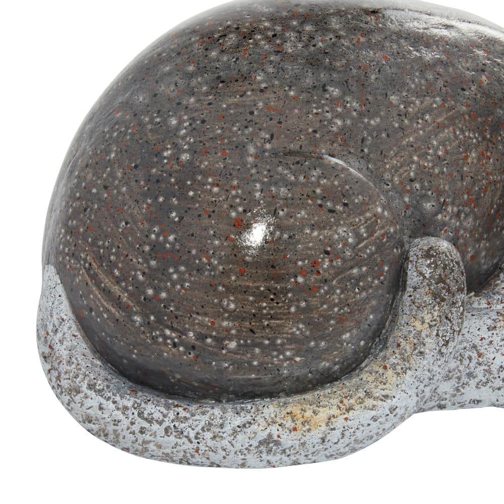 Gray Polystone Resting Cat Garden Sculpture, 15" x 9" x 7"