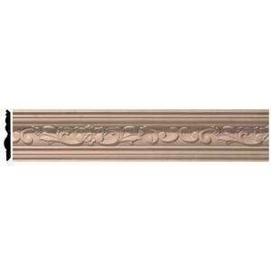 4-7/8 in. x 94-1/2 in. x 4-3/4 in. Unfinished Wood Maple Medway Carved Crown Moulding