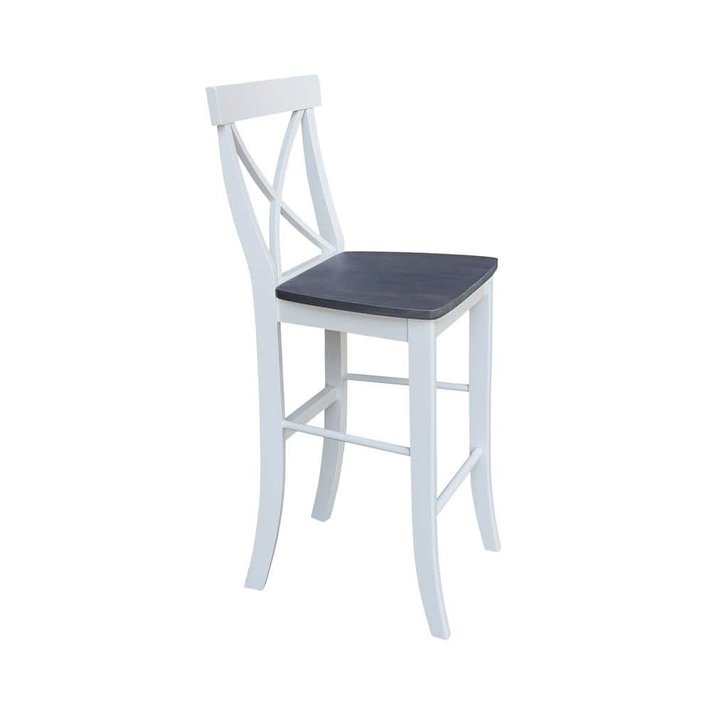 Heather Gray Solid Parawood Traditional X-Back Barstool