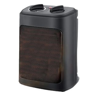 Augbeer 1500-Watt Plastic Portable Ceramic Space Heater with Thermostat and Heating Fan Modes for Office Bedroom Indoor (1-Pack)