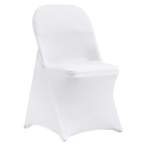 VEVOR 100 PCS Stretch Spandex Folding Chair Covers Universal Fitted Chair Cover Removable Washable Protective Slipcovers,White