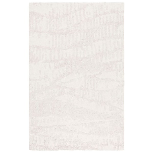 Mykonos 5 ft. x 8 ft. Ivory/Beige High-Low Drip Area Rug
