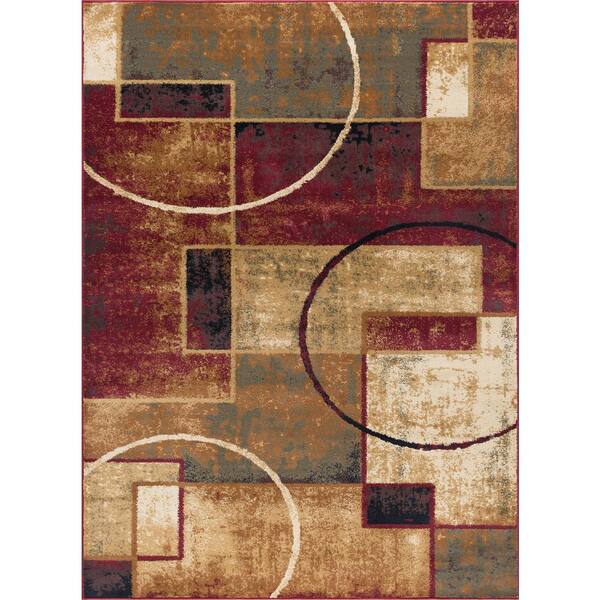Tayse Rugs Festival Abstract Multi-Color 8 ft. x 11 ft. Indoor Area Rug