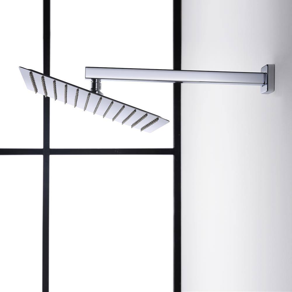 Brushed Gold Dual Square Wall Mounted Shower System