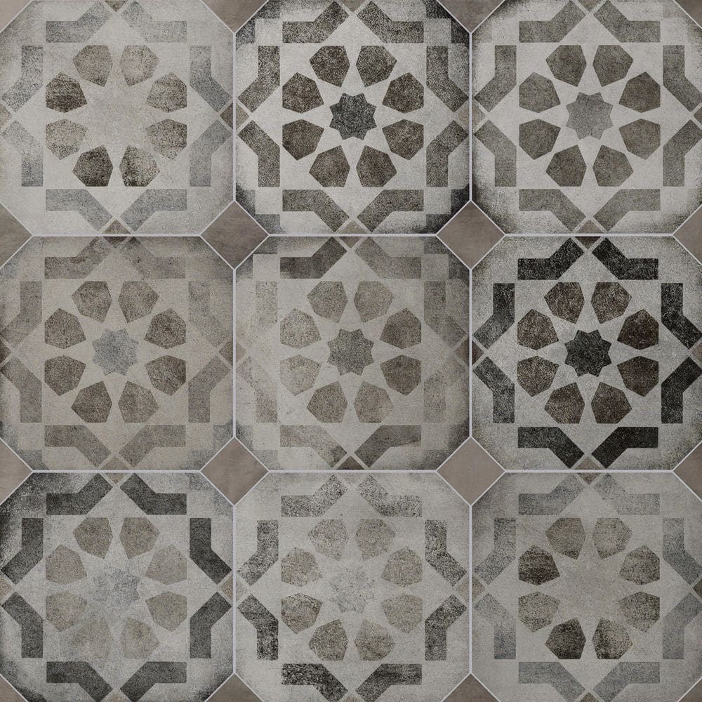 Laverton Octagon Deco Sombra with Grafito 8 in. x 8 in. Porcelain Floor and Wall Tile (11.25 sq. ft. /Case) price history on PriceWatchPro