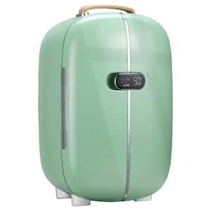 10.75 in. 0.4 cu. ft. Retro Makeup Mini Refrigerator in Green with LED Screen Display