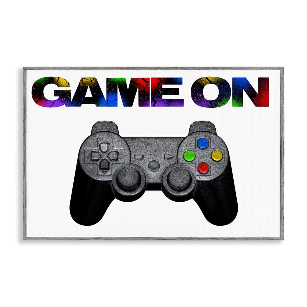 Controller Game On Splatter Gray Framed Giclee Art, design by Marcus Prime