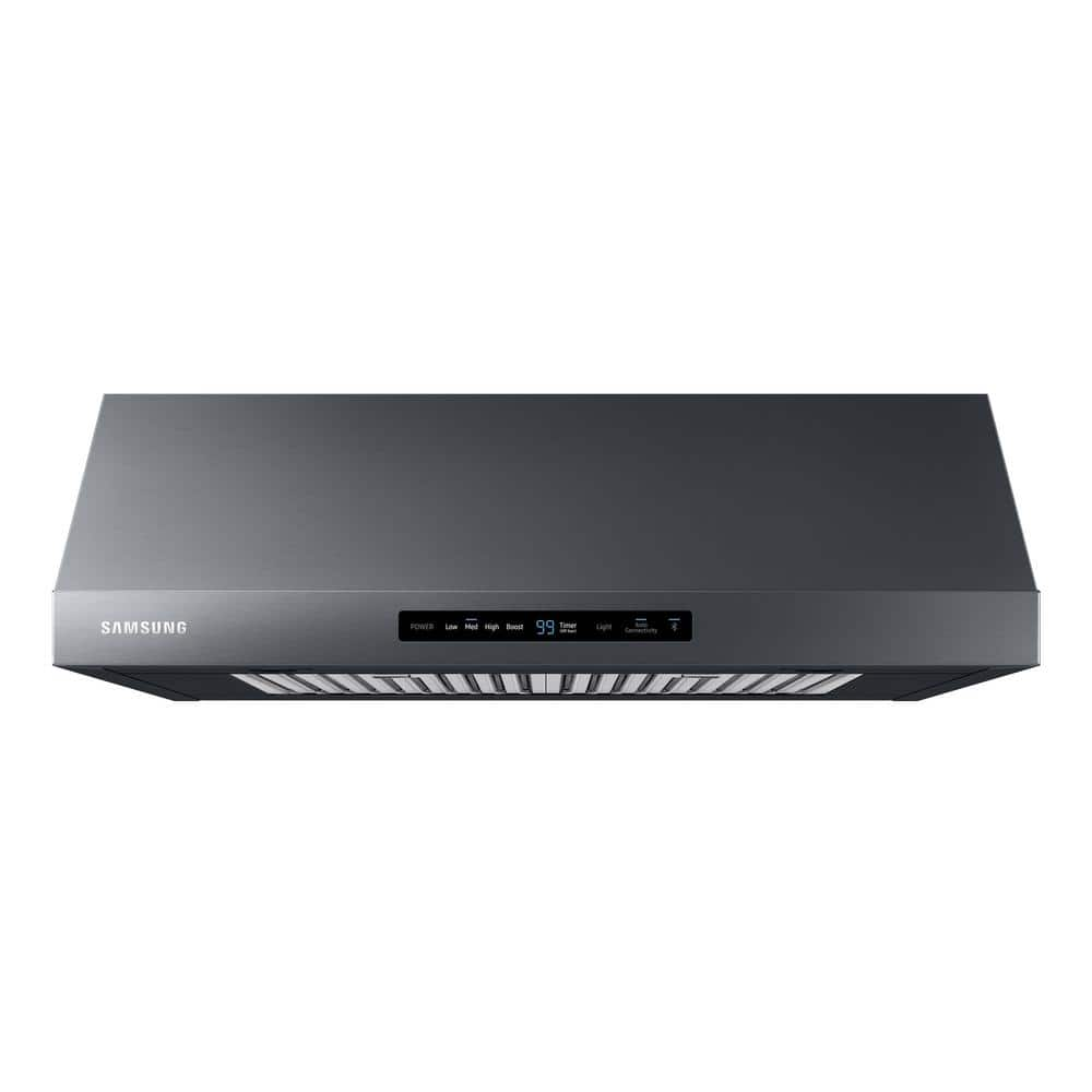 30 in. 390 CFM (600 CFM Optional) Convertible Under the Cabinet Range Hood in Black Stainless Steel