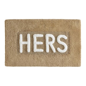 Novelty "Hers" Linen 21 in. x 34 in. 100% Cotton Bath Rug