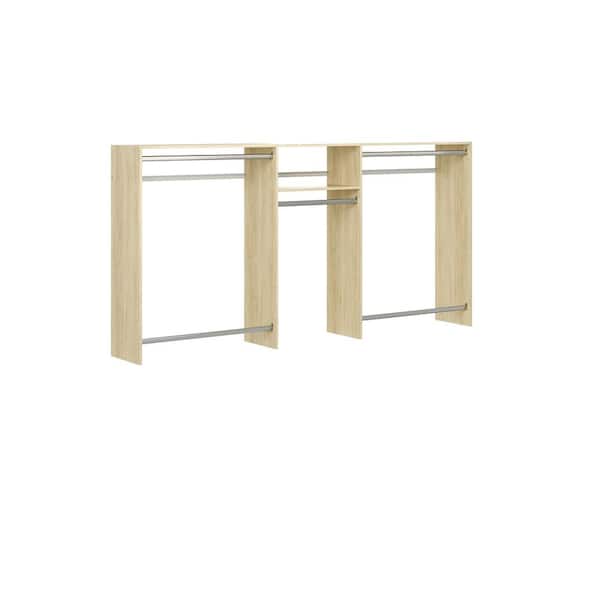 Closet Evolution Basic Hanging 60 in. W - 96 in. W Harvest Grain Wood Closet System