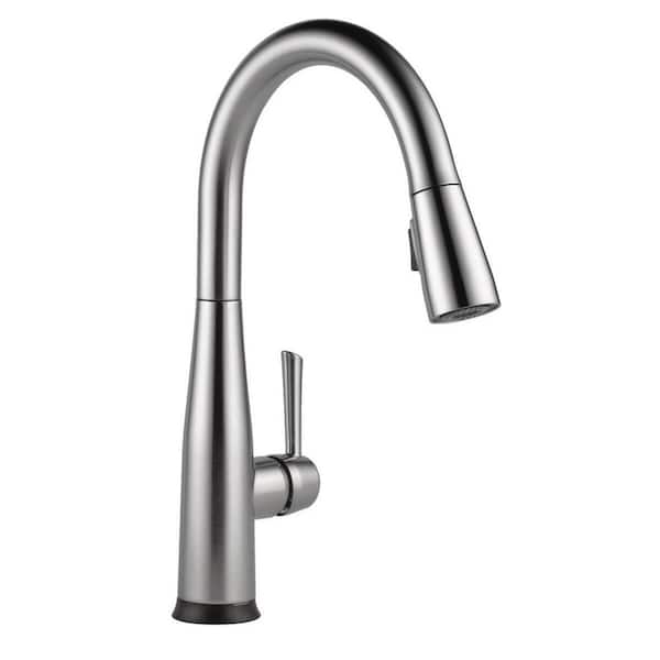 Delta Essa Arctic Stainless 1-Handle Deck-Mount Pull-Down Handle Kitchen Faucet Delta Essa Arctic Stainless 1-Handle Deck-Mount Pull-Down Handle Kitchen Faucet