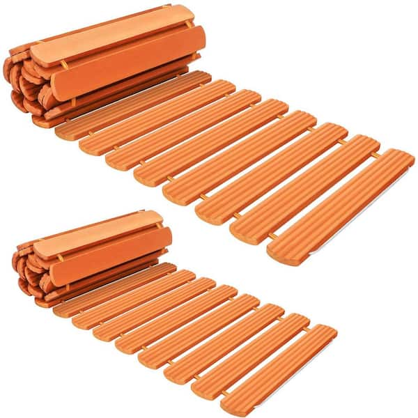 ATENGNES 96.5 in. x 22 in. Roll-out Weather-Resistant Patio Hardwood Pathway