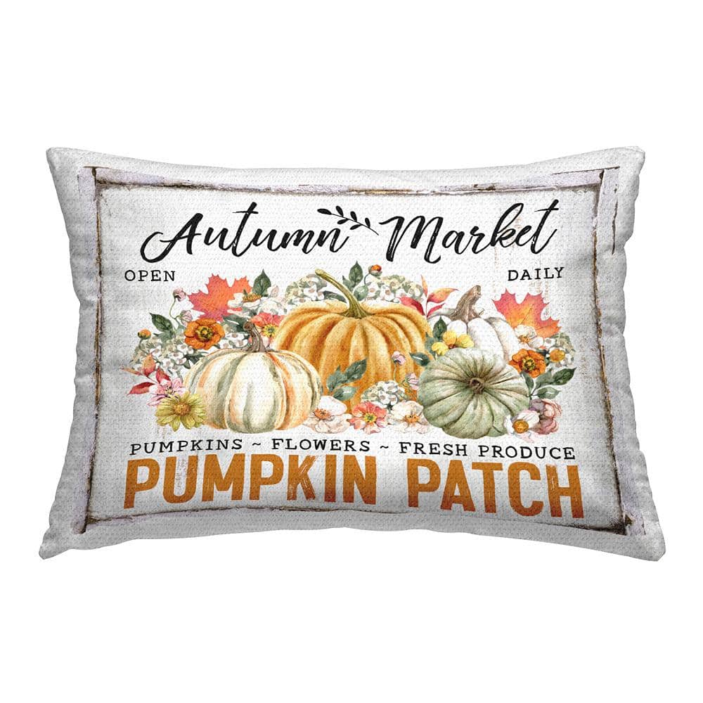 Rustic Autumn Market Orange Rectangular Outdoor Throw Pillow price history on PriceWatchPro