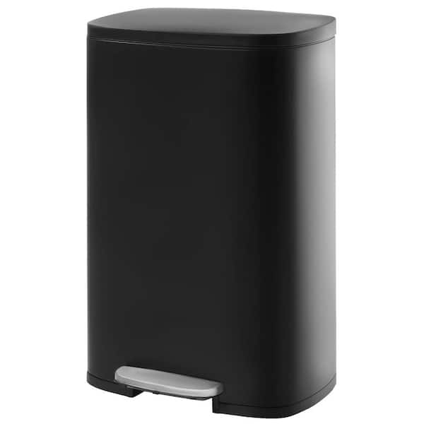 Unbranded 13 gal. Black Step-On Stainless Steel Trash Can