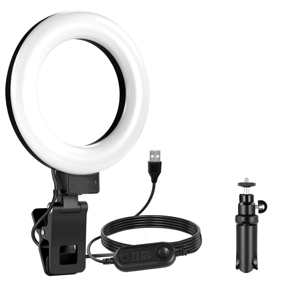 5 in. White Ring Light with Clip On Mini Tripod Stand 60 LEDs Adjustable Brightness for Video Recording price history on PriceWatchPro