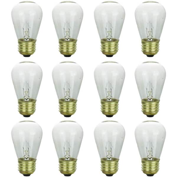 Sunlite 11-Watt S14 Incandescent E26 Light Bulb for String Lights in Clear (12-Pack)