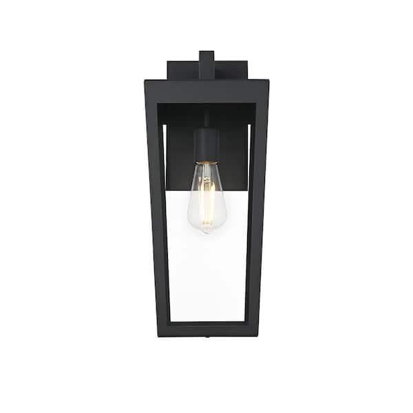 18 in. Black Outdoor Hardwired Wall Sconce with No Bulbs Included