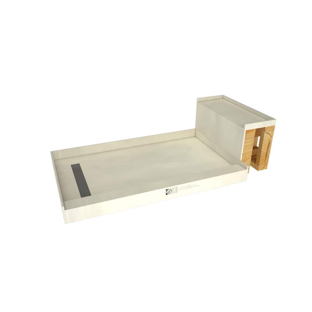 Tile Redi Base N Bench 34 In X 60 In Single Threshold Shower Base And Bench Kit With Left Drain And Solid Brushed Nickel Grate Rt3448l Bn3 Rb34 Kit The Home Depot