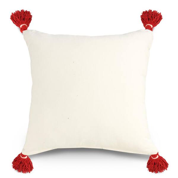 white and red pillows
