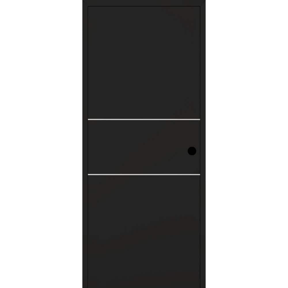 Optima 2H DIY-Friendly 36 in. x 96 in. Left Hand Black Matte Solid Composite Core Wood Single Prehung Interior Door price history on PriceWatchPro