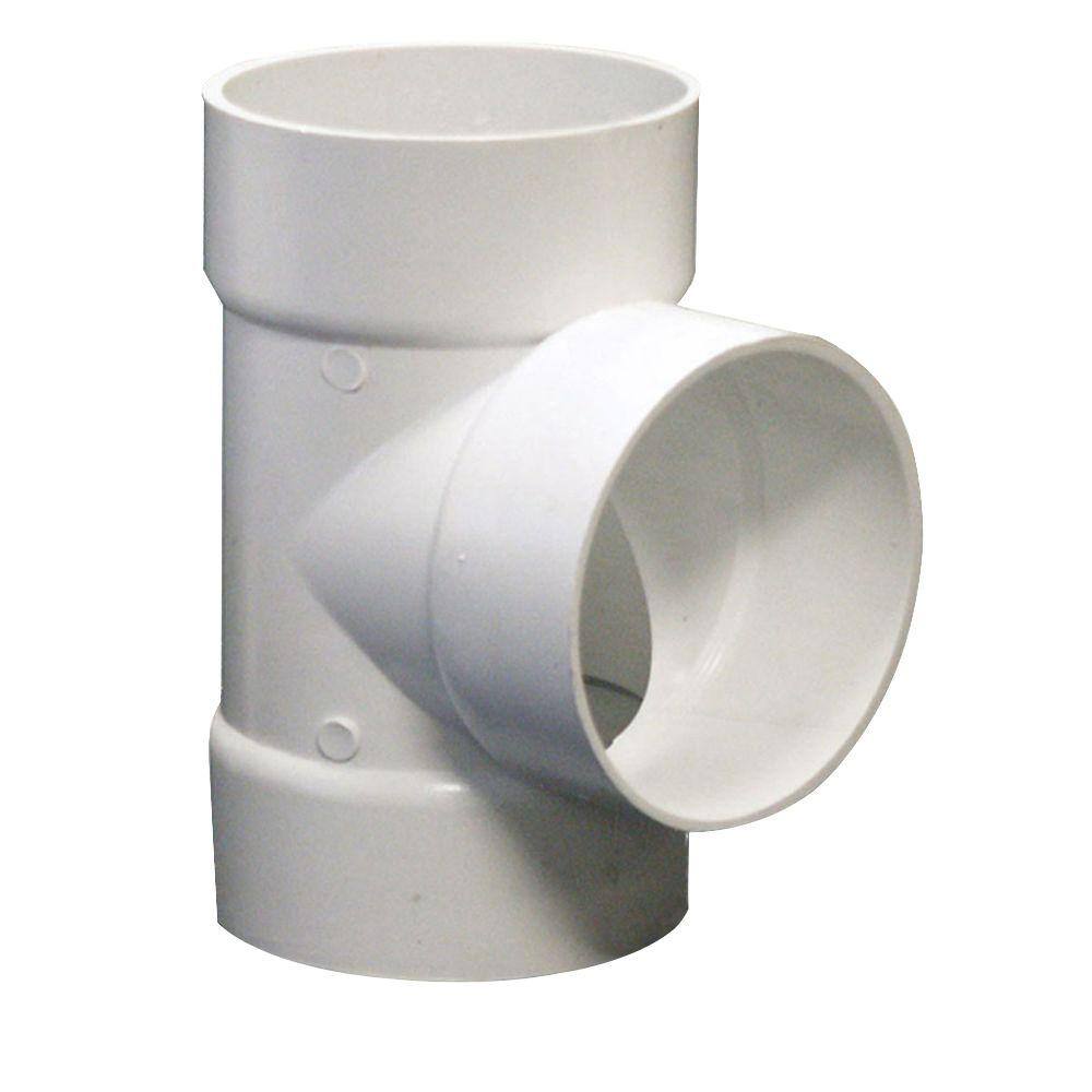 Plastic Trends SDR35 4in x 4in x 4in  Sewer To Sewer To Hub PVC Cleanout Tee