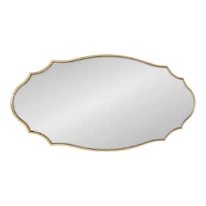 Leanna 41.87 in. H x 20.00 in. W Modern Oval Gold Framed Accent Wall Mirror