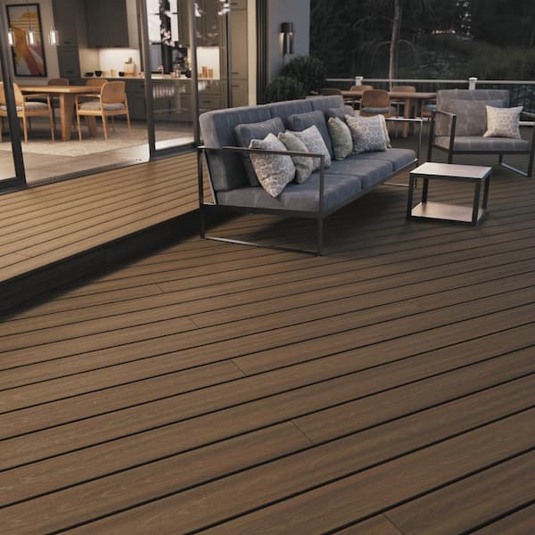 ArmorGuard 15/16 in. x 5-1/4 in. x 12 ft. Forest Brown Grooved Edge Capped Composite Decking Board